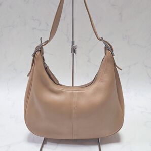 美品 COACH コーチ ワンショルダー オールドコーチ ハーフムーン レザー エルゴ キャメル