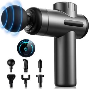 筋膜リリースガン ハンディガン 6段階強力振動 Type-C充電式 6種類ヘッド付き