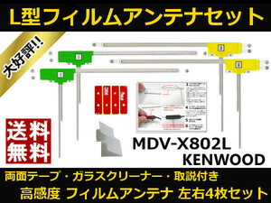 ■□ MDV-X802L ケンウッド 地デジ フィルムアンテナ 両面テープ 取説 ガラスクリーナー付 送料無料 □■