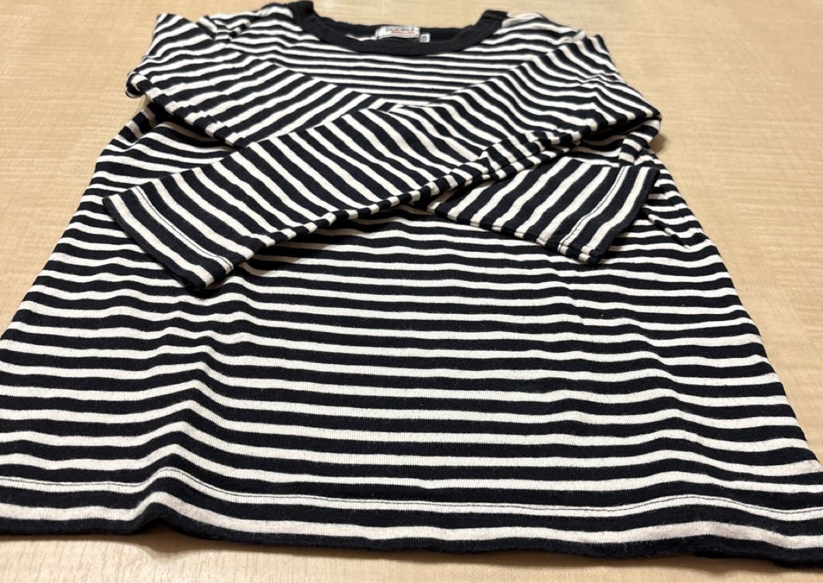 ボーダーロンT 長袖Tシャツ ブラック ホワイト カジュアル