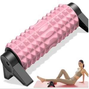 フォームローラー 三角スタンド型筋膜リリース ストレッチポール 筋肉ほぐしピンク 滑らない固定スタンド フォームローラー 男女兼用