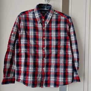 DOUBLE BREAK KIDS チェック シャツ 160 赤 ネイビー