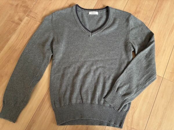 ELLE Vネックセーター ニット グレー 140