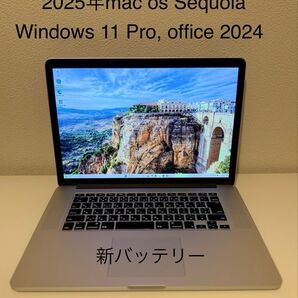 美品 Macbook Pro 15インチ Windows 11 Pro Ram 16gb SSD 512gb