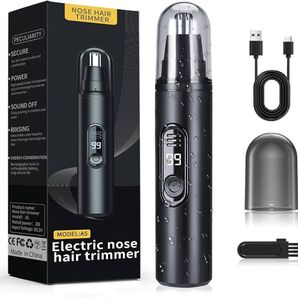 鼻毛カッター メンズ はなげカッター エチケットカッター 1台3役 Type-C充電式 LCD残量表示 水洗い 静音 持ち運び便利