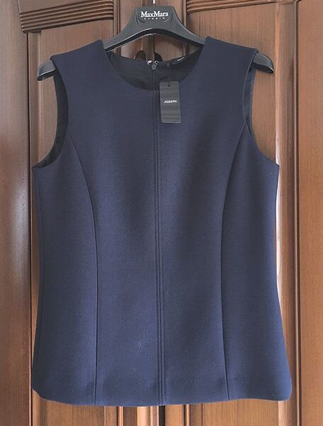 最終価格★JOSEPH ジョゼフ★ポリエステル×ウール混紡・トップス・ネイビー・裏地付き・36/M・¥36,300★未使用