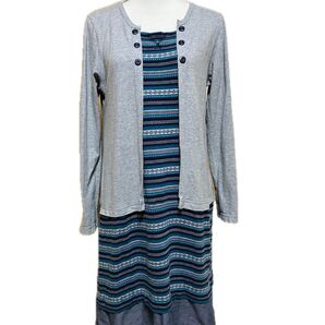 【最終価格】ノースオブジェクト 重ね着風ドッキングワンピース(L)