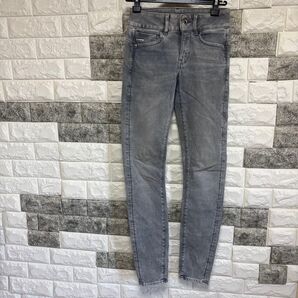 美品【G-STAR RAW 】ジースター ロウグレー スキニーデニム S 24-32 レディー ジーンズ