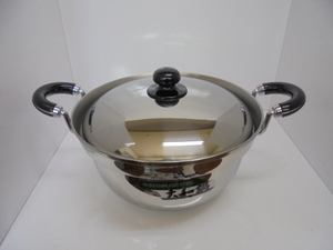 ●未使用品　ステンレス製大和鍋２５㎝　 H4382