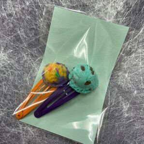 ヘアピン アイスクリーム ハンドメイド ポリマー粘土
