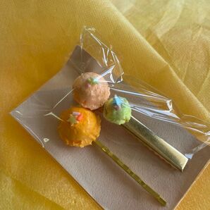 ヘアアクセサリー ヘアピン アイスクリーム ハンドメイド ポリマー粘土 髪飾り