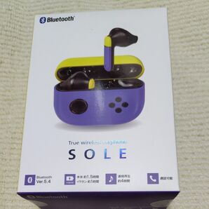 ワイヤレスイヤホン パープルイエロー SOLE4