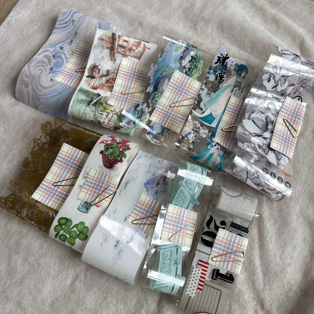 海外マステ　10種類　コラージュ　おすそ分け マスキングテープ