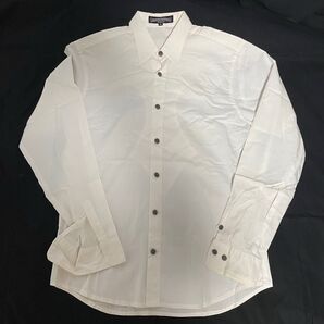 【極希少】CHROME HEARTS クロムハーツ クロスボールボタン ホワイト ドレスシャツ XL