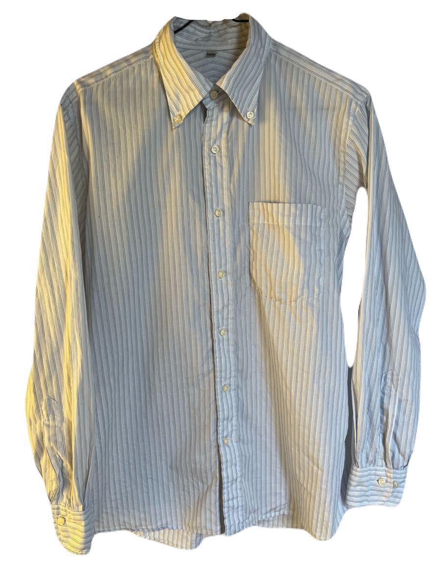UNIQLOストライプ柄 ボタンダウンシャツ 長袖シャツ カジュアルシャツ　ユニクロ