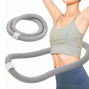 【新品】フラフープ ダイエット グレー ウエスト 引き締め 腹筋 筋トレ くびれ 運動 簡単 エクササイズ トレーニング お腹やせ