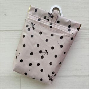 マナーポーチ Sサイズ さくらんぼ柄 ハンドメイド #228