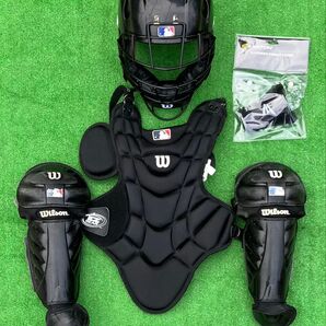 少年 野球 キャッチャー ヘルメット マスク プロテクター レガース 防具 ウィルソン 捕手 セット ジュニア ブラック