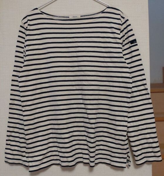 ニーム NIMES カットソー ボーダー 長袖 白 ネイビー ホワイト バスクシャツ Tシャツ 2 М