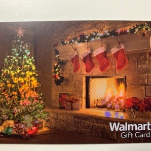 アメリカ Walmart カード★クリスマスツリー 暖炉