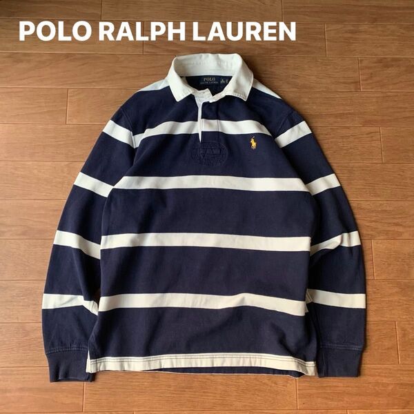 POLO RALPH LAUREN ポロラルフローレン ラガーシャツ 太ボーダー 常田大希着用 裏起毛 ネイビー 長袖ラガーシャツ
