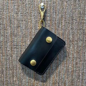 トラッカーウォレット ショート 2層 クロムエクセル ハンドメイド ナスカン付