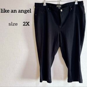 like an angel ブラックパンツ 【2X】 黒