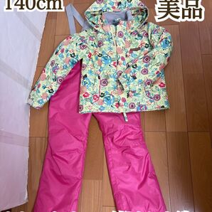 【美品】ONYONE スノボーウェア 140cm ピンク 上下セット スキーウェア ジュニア スノーウェア RESEEDA