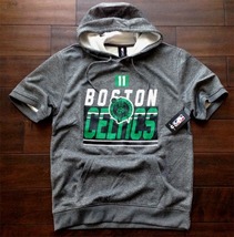 【既決USA】NBA★Boston Celticsボストン・セルティックス@胸元&背中【IRVIMG】ロゴ入【NBA Boston Celtics Short Sleeve Hoodie】Grey@M_画像2