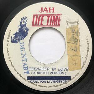 試聴 / CARLTON LIVINGSTON / TEENAGER IN LOVE /Jah Life Time/reggae/dancehall/80's/big hit !!/7inch
