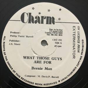 試聴 / BEENIE MAN / WHAT THOSE GUYS ARE FOR /Charm/reggae/dancehall/90's/big hit !!/12inch