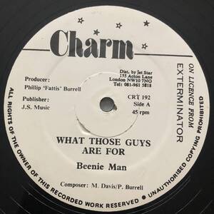 試聴 / BEENIE MAN / WHAT THOSE GUYS ARE FOR /Charm/reggae/dancehall/90's/big hit !!/12inch