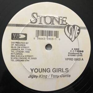 試聴 / JIGSY KING&TONY CURTIS / YOUNG GIRLS /Stone Love/reggae/dancehall/90's/big hit !!/12inch