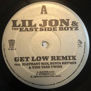 試聴 / LIL JON & THE EAST SIDE BOYZ / GET LOW RWMIX /ELEPHANT MAN/reggae/dancehall/Hip Hop/big hit !!/12INCH