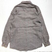 希少 90's LLビーン LLBEAN チェック テクスチャード コットン シャツ 緑×エンジ系 (M) 90年代 旧タグ オールド_画像3