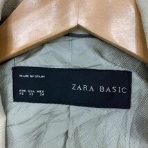 ザラ ★ ZARA 涼やか軽量◎ 麻 リネン 定番 テーラードジャケット レディース ベージュ 細身 XS ビジネス オフィス カジュアル 仕事■AK51_画像3