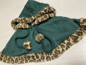 CHIM&CHIL green leopard print poncho 90 girl green ... pattern 