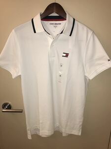 USA購入 TOMMY HILFIGER トミー ヒルフィガー 半袖 ポロ シャツ UVカット 白色 ホワイト USA Lサイズ 日本XLサイズ 新品未使用