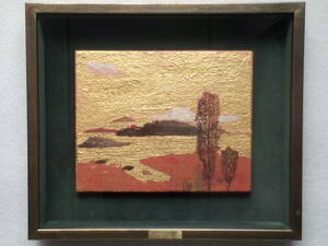 Art hand Auction 希少 真作!! 新潟県出身洋画家 ★ 独自のテンペラ技法【 トラジメノ湖 】1990 鈴木力 作 ★ 画題&製作者名プレート付き個展オリジナル額装, 絵画, 油彩, 自然, 風景画