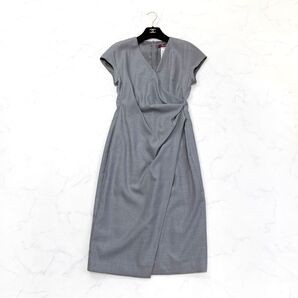 Max Mara studio マックスマーラ カシュクールワンピース 巻きスカート風 ドレープ グレー 36