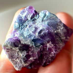 バイカラー フローライト 115.7ct 原石 パープル ブルー ゾーニング 鉱物 天然石 一点もの パワーストーン 開運 蛍石石