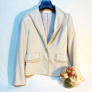 any sis エニィスィス ツイードジャケット テーラードジャケット ベージュ サイズ1 ラメ貴賓 美品 希少 かわいい