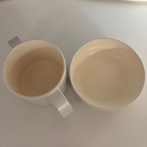 タックtak 2点セット キッズディッシュ ボウル コップ グレー