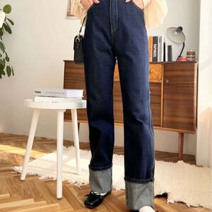 moment+ ロールアップデニムパンツ