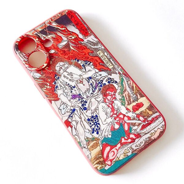 iPhone17スマホケース ソフトケース TPU 河鍋暁斎 不動明王開化 応需惺々子暁斎画 浮世絵