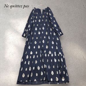 近年*.*2024 ヌキテパ ドビーストライプ フォイル プリント ワンピース ゆったり