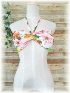 GRL neck holder bare top M floral print 