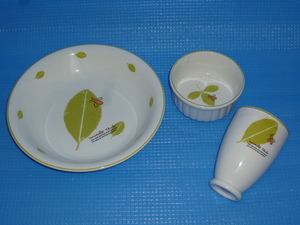 Mister Donut Mister Donut 1998 year forest. ceramics collection 3 point ( pasta plate *ko cot * cup ) set 