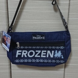 新品 メッシュ付きミニバッグ デニム風 アナと雪の女王2 ブルー
