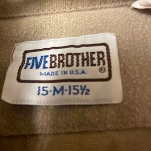 FIVEBROTHER ファイブブラザー Made in U S A 長袖 シャモア素材 ミリタリーカラー サイズM変わり種